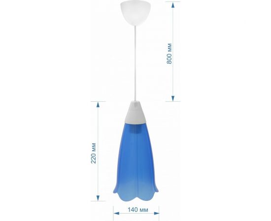 Декоративный светильник Apeyron, подвесной, Брауэр, пластик, 1хЕ27 15Вт, 220В, синий, шнур белый / 16-21 – изображение 2