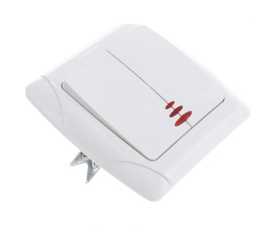 Двухклавишный выключатель TDM с подсветкой, белый Онега SQ1805-0005 – изображение 3