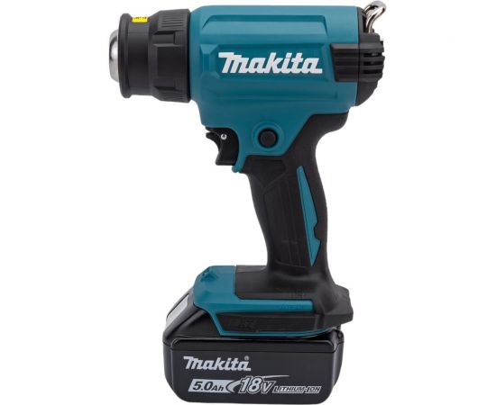 Аккумуляторный тепловой пистолет (фен) Makita LXT 18В, 550 град, кейс MakPac,насадки, 5.0 Ач х 1, з/у DHG180RT1J – изображение 4