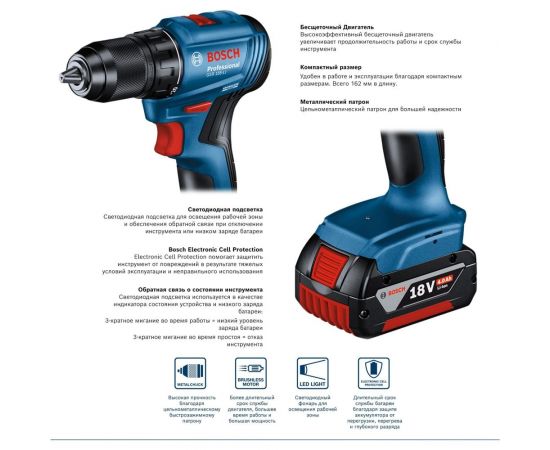 Аккумуляторная дрель-шуруповерт Bosch GSR 185-LI 2 Акб 06019K3000 – изображение 5