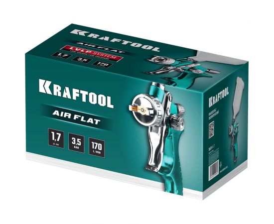 Пневматический краскопульт c верхним бачком KRAFTOOL AirFlat LVLP 06524-1.7 – изображение 6