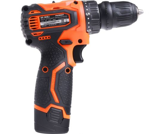 Аккумуляторная дрель-шуруповерт Patriot BR 369Li, две АКБ Li-Ion, 12В, 2,0 Ач, 35Нм, 180201369 – изображение 6