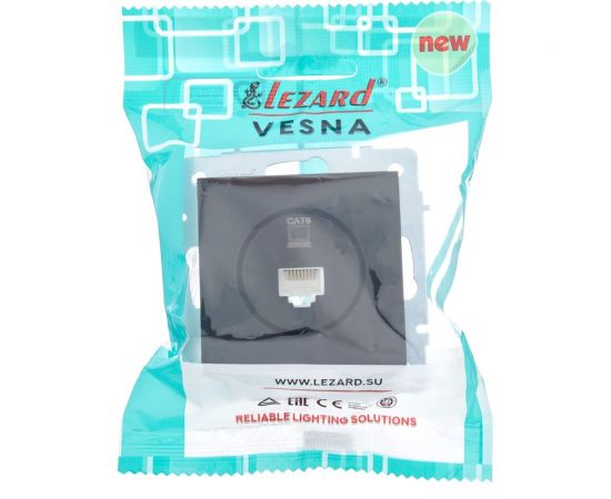 Компьютерная розетка Lezard VESNA чёрный бархат 140 742-4288-140 – изображение 6