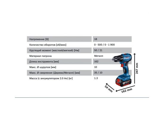 Аккумуляторная дрель-шуруповерт Bosch GSR 185-LI 2 Акб 06019K3000 – изображение 7
