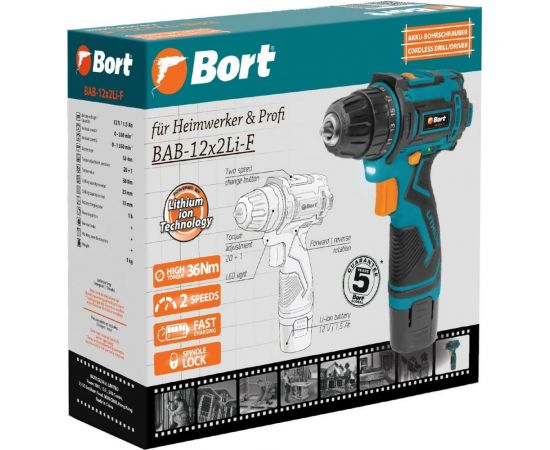 Аккумуляторная дрель-шуруповерт BORT BAB-12x2Li-F 93413083 – изображение 7