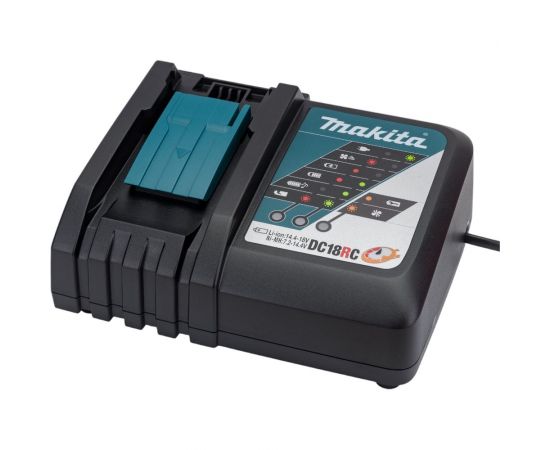 Аккумуляторный тепловой пистолет (фен) Makita LXT 18В, 550 град, кейс MakPac,насадки, 5.0 Ач х 1, з/у DHG180RT1J – изображение 8