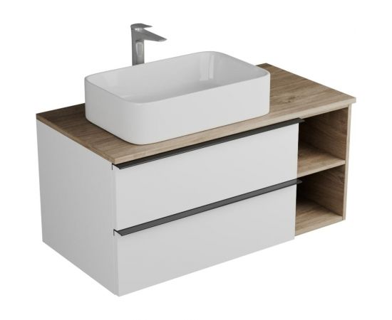 Тумба Veneciana SANGRO 100 под накладной умывальник, с 2-мя ящиками+ниши, белый 510011 