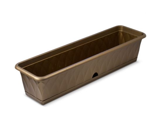 Ящик для растений с поддоном Martika Сиена 81 см, золотой С174-03-ЗОЛ 