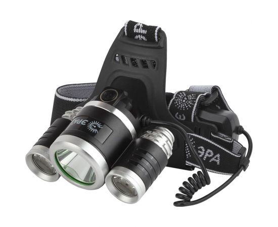 Налобный светодиодный фонарь ЭРА GA-809 аккумуляторный, алюминиевый, 3 режима, трехламповый High Power Headlamp, Б0056111 