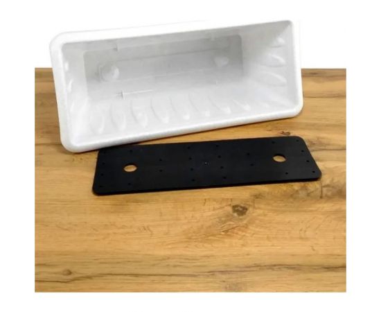 Ящик для растений с дренажной решеткой Martika Фелиция 40 см, мрамор С186-05-МРА – изображение 2