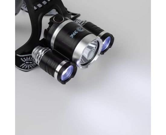 Налобный светодиодный фонарь ЭРА GA-809 аккумуляторный, алюминиевый, 3 режима, трехламповый High Power Headlamp, Б0056111 – изображение 3