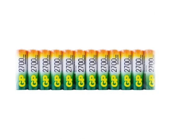 Аккумуляторные пальчиковые батарейки АА GP hr6 2700 mah/мАч ni-mh 12 штук в упаковке 270AAHC-B12 – изображение 3
