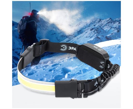 Налобный светодиодный аккумуляторный фонарь ЭРА GA-807 Кибер 5Вт COB 3 режима miscro USB Б0054033 – изображение 3