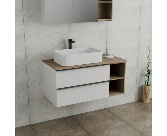 Тумба Veneciana SANGRO 100 под накладной умывальник, с 2-мя ящиками+ниши, белый 510011 – изображение 3