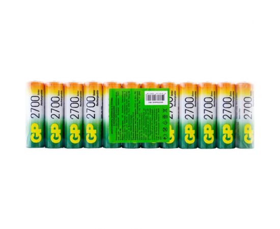 Аккумуляторные пальчиковые батарейки АА GP hr6 2700 mah/мАч ni-mh 12 штук в упаковке 270AAHC-B12 – изображение 4
