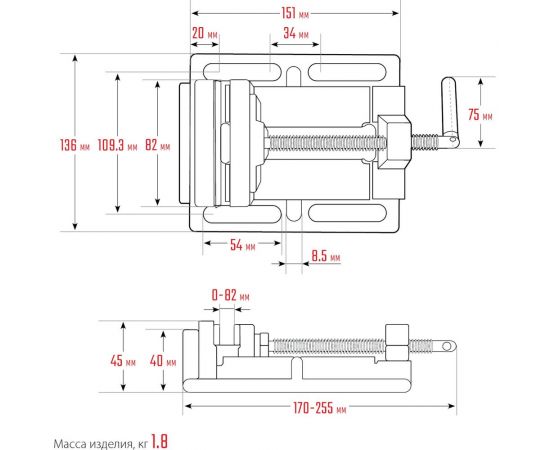 Станочные сверлильные тиски ЗУБР 75 мм 32721-75 – изображение 7