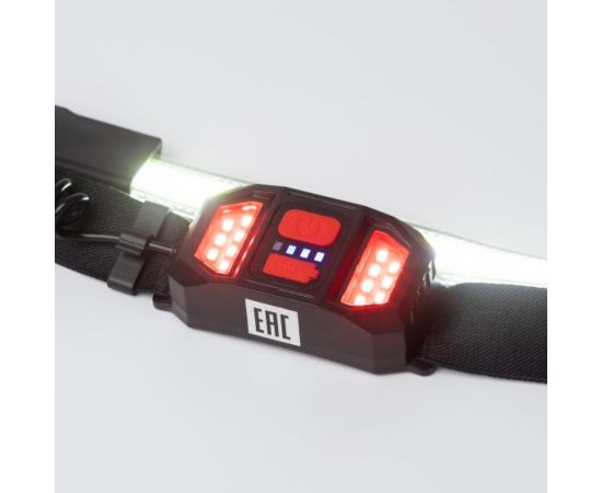 Налобный светодиодный аккумуляторный фонарь ЭРА GA-807 Кибер 5Вт COB 3 режима miscro USB Б0054033 – изображение 9