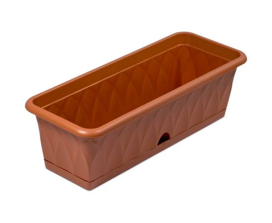Ящик для растений с поддоном Martika Сиена 58 см, терракотовый С173-03-ТЕР 