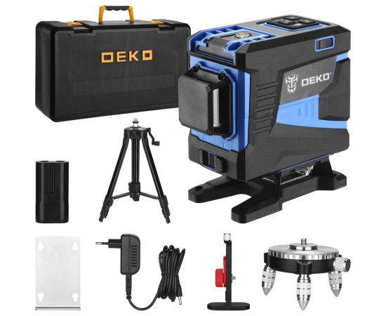Лазерный самовыравнивающийся профессиональный уровень DEKO в кейсе LL12-HVR PREMIUM со штативом 1 м (12 линий) 065-0105-2 