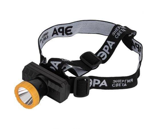 Налобный светодиодный фонарь ЭРА GA802 аккумуляторный мощный яркий 2 режима желто-черный Б0055349 