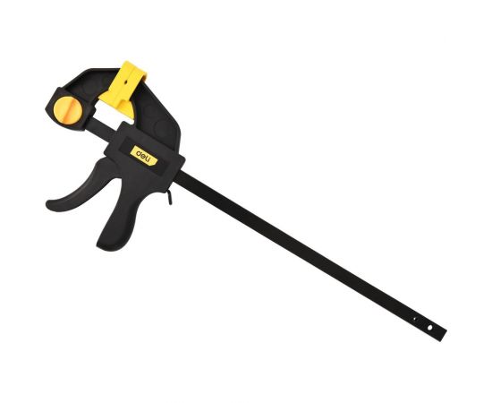 Быстрозажимная пистолетная струбцина DELI dl110112 300x70мм, стальная рама, пластиковые губки, макс.усилие до 750Н 112014 