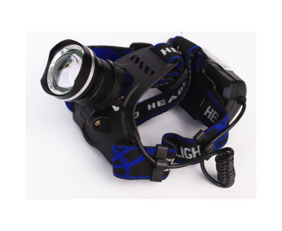 Налобный аккумуляторный фонарь Ultraflash LED5337 (3,7В, черный, 1LED, 5 Вт, фокус, 2 аккумулятора 3 режима, USB, бокс са) 15016 