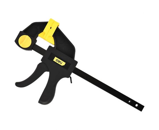 Быстрозажимная пистолетная струбцина DELI dl110106 150x70мм, стальная рама, пластиковые губки, макс.усилие до 750Н 112011 