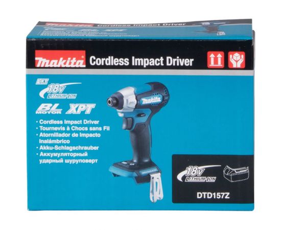 Аккумуляторный ударный шуруповерт Makita 18В, BL, XPT, Li-ion, 140 Нм DTD157Z – изображение 13