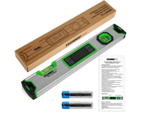 Электронный уровень-угломер TECHNICOM с магнитом, 400 мм TC-LA400 – изображение 14