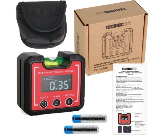 Компактный электронный уровень-угломер TECHNICOM с магнитом, 65 мм TC-LA65C – изображение 16