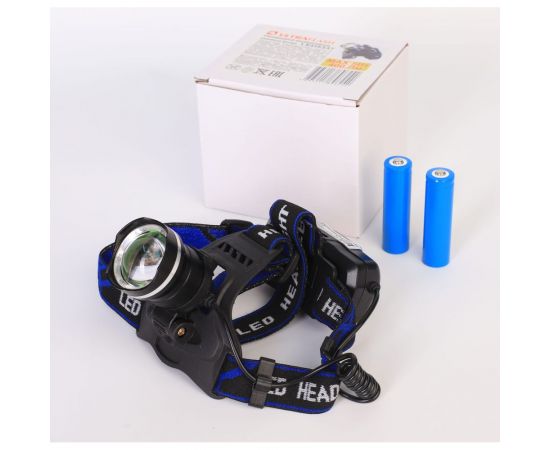 Налобный аккумуляторный фонарь Ultraflash LED5337 (3,7В, черный, 1LED, 5 Вт, фокус, 2 аккумулятора 3 режима, USB, бокс са) 15016 – изображение 2