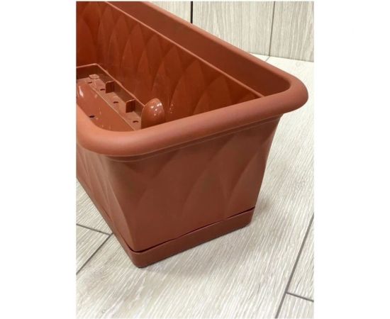 Ящик для растений с поддоном Martika Сиена 58 см, терракотовый С173-03-ТЕР – изображение 3