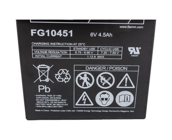 Батарея аккумуляторная 6 В, 4.5 Ач FIAMM FG10451 – изображение 7