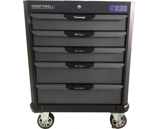 Тележка KraftWell с 5 ящиками+ПОДАРОК инструмент 157 предметов KRW-TTG+SET157 