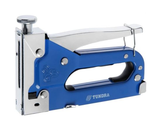 Мебельный степлер ТУНДРА регулируемый, металлический корпус, тип скоб 53, 4 - 14 мм 1018497 