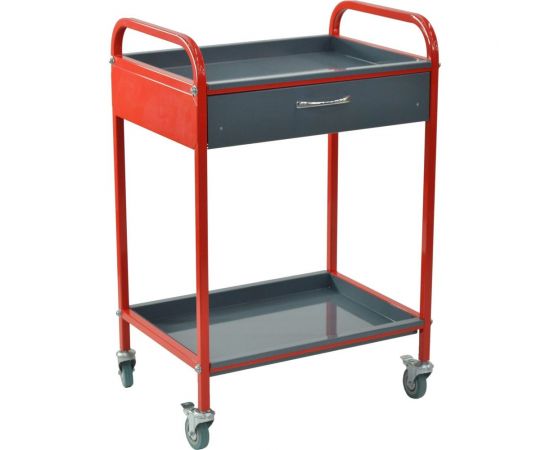 Тележка для инструментов Zatesov на две полки, открытая, c выдвижным ящиком TT-02-01-RED 