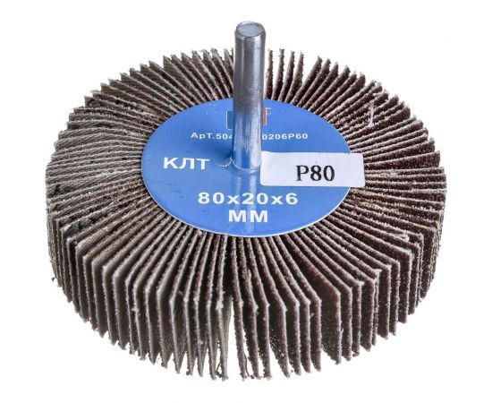 Круг лепестковый радиальный на дрель 80х20х6 мм, P80 S.E.B. 504KS-80*20*6P80 