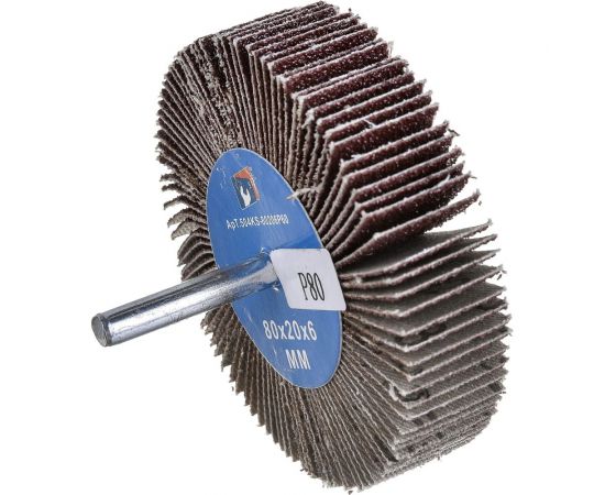 Круг лепестковый радиальный на дрель 80х20х6 мм, P80 S.E.B. 504KS-80*20*6P80 – изображение 2