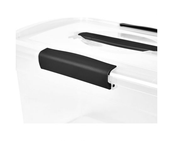 Ящик для хранения Branq Laconic с защелками и ручкой, 14 л, небесный, прозрачный BQ2525НБСПР – изображение 3
