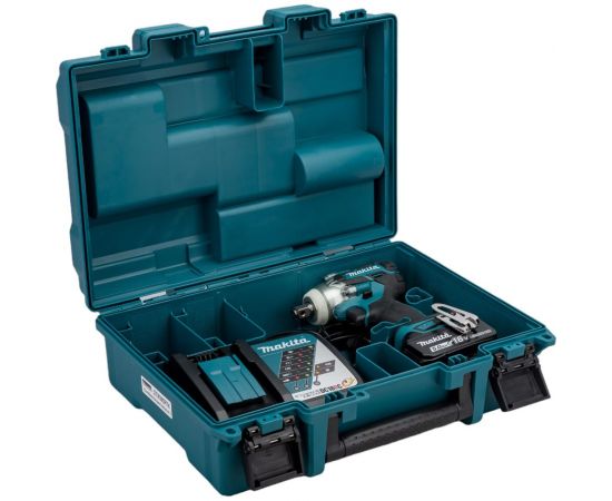 Аккумуляторный ударный гайковерт Makita бесщеточный, 18 В, 1x5 Ач Li-ion, 0-1800/2600/3500у/м, 280 Нм, квадрат 1/2"", 1.7 кг, кор., подсв, М10-М20, кейс DTW285RTK – изображение 4