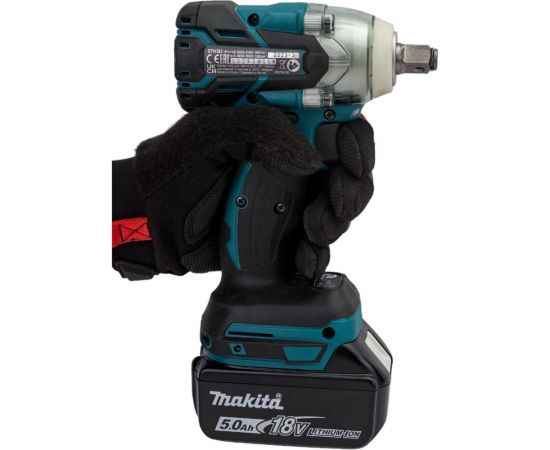 Аккумуляторный ударный гайковерт Makita бесщеточный, 18 В, 1x5 Ач Li-ion, 0-1800/2600/3500у/м, 280 Нм, квадрат 1/2"", 1.7 кг, кор., подсв, М10-М20, кейс DTW285RTK – изображение 9