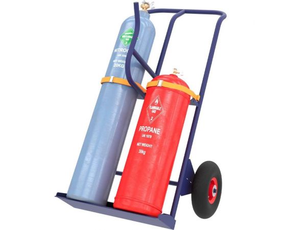 Тележка - сварочный пост RUSKLAD КП 2 У с пневматическими колёсами и системой фиксации баллонов КП 2 У пневмо ремень 