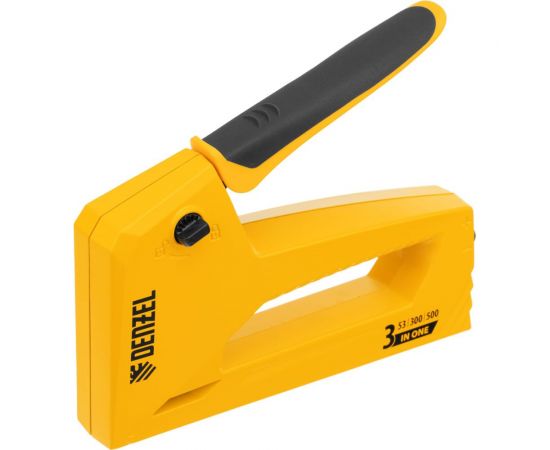 Мебельный степлер Denzel алюминиевый корпус, тип 53, 6-14 мм, тип 300, 15 мм, тип 500, 15 мм 40214 