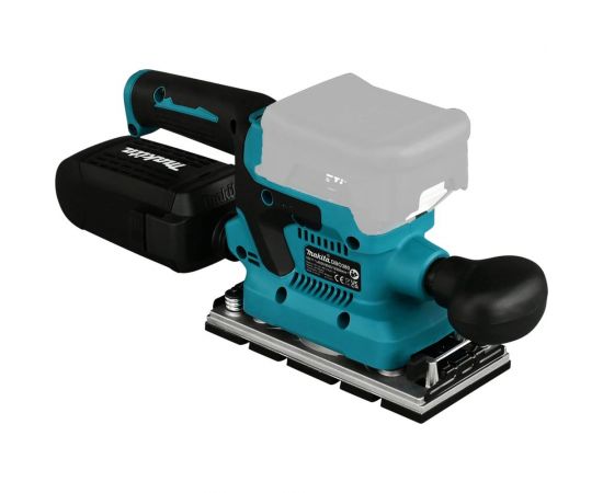 Вибрационная шлифмашина Makita LXT, BL, 18 В, XPT, 93x228 мм, 4000-12000 об/мин, ампл. 2.0 мм, 1.5 кг, кор., пылесборник, зажим, без аккум. и ЗУ DBO380Z – изображение 14