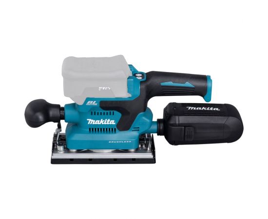 Вибрационная шлифмашина Makita LXT, BL, 18 В, XPT, 93x228 мм, 4000-12000 об/мин, ампл. 2.0 мм, 1.5 кг, кор., пылесборник, зажим, без аккум. и ЗУ DBO380Z – изображение 2