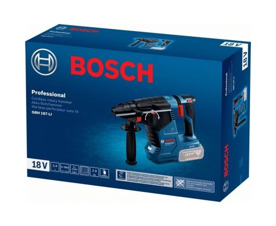 Аккумуляторный перфоратор Bosch GBH 187-LI (соло) 0611923020 – изображение 6