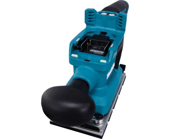 Вибрационная шлифмашина Makita LXT, BL, 18 В, XPT, 93x228 мм, 4000-12000 об/мин, ампл. 2.0 мм, 1.5 кг, кор., пылесборник, зажим, без аккум. и ЗУ DBO380Z – изображение 6