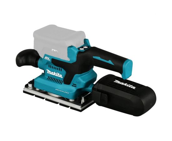 Вибрационная шлифмашина Makita LXT, BL, 18 В, XPT, 93x228 мм, 4000-12000 об/мин, ампл. 2.0 мм, 1.5 кг, кор., пылесборник, зажим, без аккум. и ЗУ DBO380Z – изображение 10