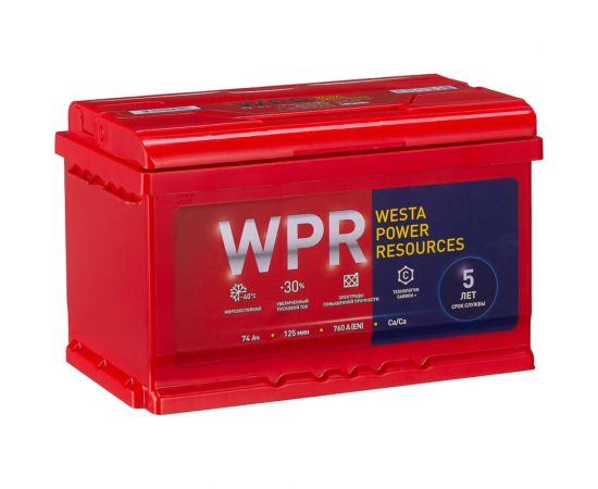 Аккумулятор WPR 6ст 74 VLR 0 LB, 760 А EN, 574114310 