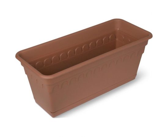 Балконный ящик для растений Martika Колывань 40 см, с поддоном, терракотовый С183Т 